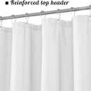 Mrs Awesome Embossed Microfiber Extra Long Shower Curtain Liner 71 x 84 inches, Soft Fabric Shower Curtain Washable and Water Repellent,71x84, White
