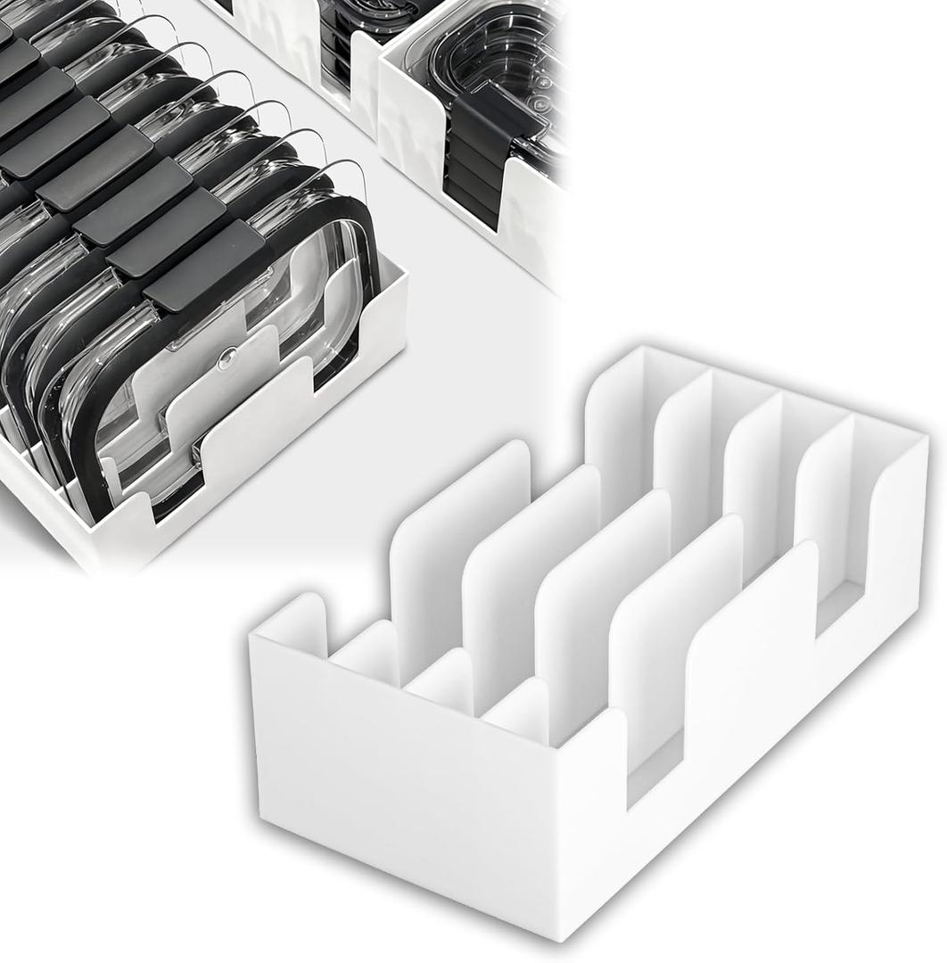 Lid organizer for Rubbermaid Brilliance series containers, Stackable Lid Holder Rack, Plastic lid storage solution to save kitchen cabinet space (1112ml lid storage rack)