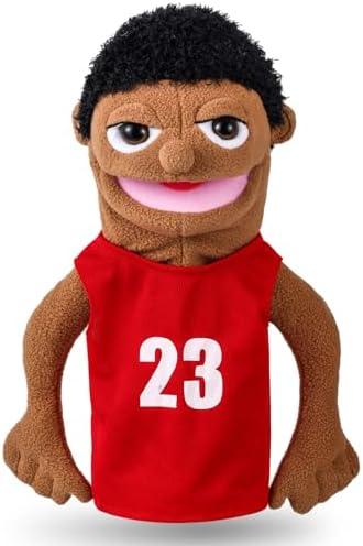 Role Play Hand Puppets Hand Plush Chef Doctor Fireman Pirate Detective Athlete Nurse Worker Hand Puppet Toys Puppets for Kids Storytelling Imaginative Pretend Play Teaching Preschool(Athlete)