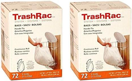 Trashrac 5 gal. Trash Bags Handle Tie - 72 Count (Pack of 2)