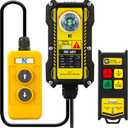 NEWTRY 2 in 1 Crane Remote, 12V Wireless Crane Remote Wire Dump Trailer Remote Control Industrial Controller Hoist Truck Up-Down Switch Control Station