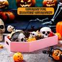Leinuosen 1 Pack Halloween Wooden Coffin Tray 14" Halloween Charcuterie Board Coffin Serving Trays Wooden Spooky Gothic Home Table Decoration for Party Kitchen Decoration(Pink Horror)