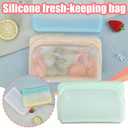 Dishwasher Safe Reusable Bags,Silicone Food Storage Bags,Leakproof Reusable Freezer Bags,BPA Free Food Storage Bags for Lunch Marinate Food Travel (Peacock Blue 500ml)