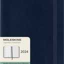 Moleskine Classic 12 Month 2024 Weekly Planner, Soft Cover, Large (5" x 8.25"), Sapphire Blue