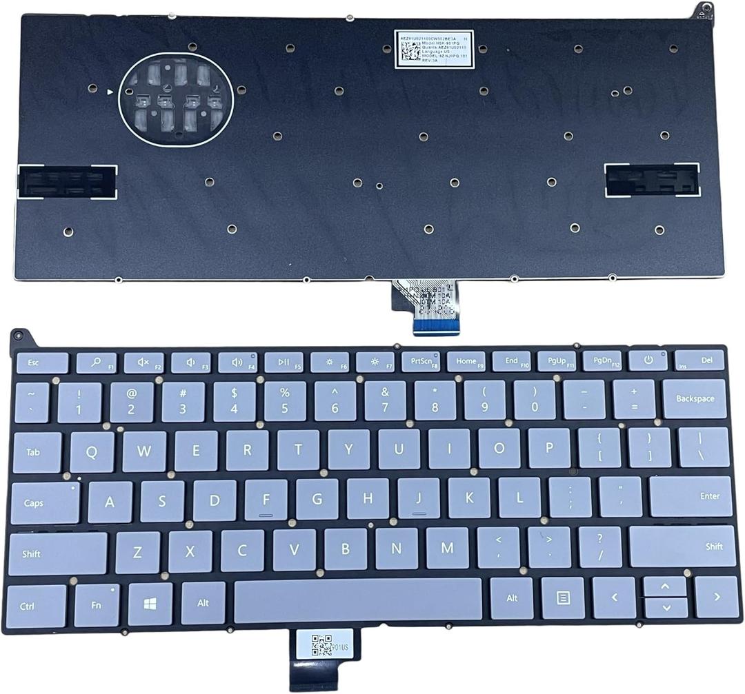 YIJIATech New Keyboard US Layout for Microsoft Surface Laptop GO1/2 2013 1943 1963 Gray Frameless Laptop Keyboard Without Backlight AEZ91U021100CW502BE3A NSK-901PQ AEZ91U02110 9Z NJ0PQ.101