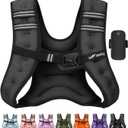 Weighted Vest Woman 5lb/8lb/10lb/12lb/15lb/20lb/25lb/30lb Weight Vest for Women Men, Rucking Vests with Reflective Stripe for Running Workout Walking Strength Training Weight Loss Fitness Weightlifting (Black)