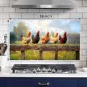 NYZE Chicken Wallpaper Stick and Peel Stove Backsplash Stickers Waterproof Oil Proof 30 X 16 inch Removable Farmhouse Backsplash with Wall Art Decor for Kitchen Stove Cooking Area
