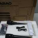 Portable Bluetooth Karaoke Speaker with 14.1 HD Screen, Wireless Screen Mirroring for iOS & Android, 2 Wireless Rechargeable Mics, AUX/USB/TF Card, Dynamic Lyric Display via Bluetooth, Ideal for Home