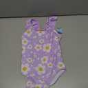 DAXIANG Girls Swimsuit One Piece Bathing Suit Cute Little Kids Swimming Suits Beach Swimwear Size 5-6 Purple Floral
