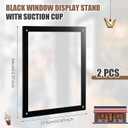 Thyle 2 Pack 8.5 x 11 Acrylic Window Sign Holder with Suction Cups and Black Frame, Clear Acrylic Frames Glass Door Wall Mount Advertising Signage Sign Holder for Mall, Office, Home, Store, Restaurant