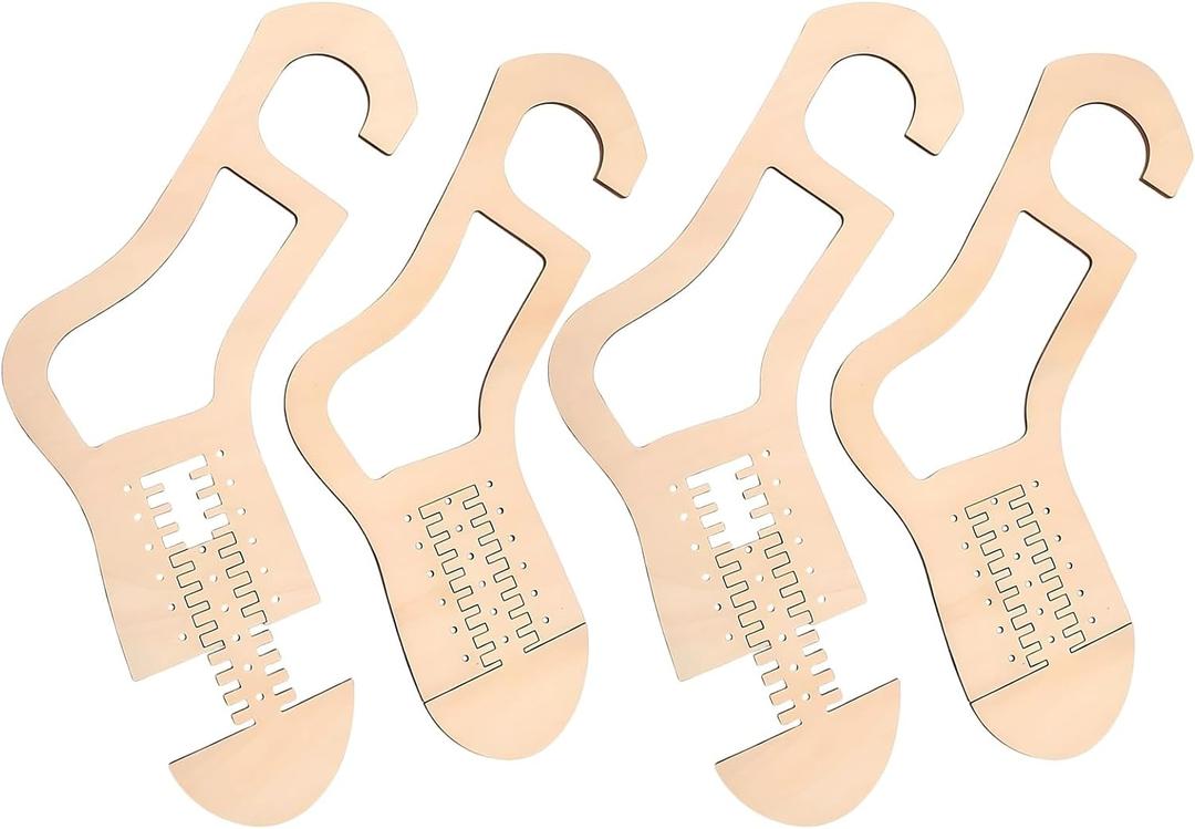 byepica 4pcs Sock blockers for Knitting, Adjustable Sock Stretcher, Wooden Stretcher Blocker for Knitting Sock Sizing Ruler Tool with Aesthetic Shape Design