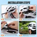 Enhon Upgraded 360 Adjustable Bike Helmet Mirror with Rear Reflector Lightweight Flat Rearview Mirror Fits Vented Helmets for MTB, Road & Long Distance Cycling Safety - Helmet NOT Included