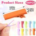 100pcs Metal Alligator Hair Clips, Small Crocodile Hair Clips, Alligator Barrettes Accessories for Women DIY Crafts, Bows, Arts - Mixed Macaron Colors, 2.1 cm