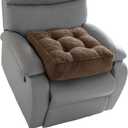 HIGOGOGO Tufted Corduroy Recliner Seat Cushion for Elderly, 20x20x6 Inch Extra Large Square Seat Cushion for Recliner Chair, Floor Pillow, Office Chair, Car, No Pressure on Thighs, Brown