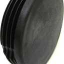2 3/8 Inch (Approx. 60mm) Round Plastic End Cap (for Hole Size from 2 1/8 to 2 9/32, Including 2 1/4 inches, 54mm - 58mm), Cover for Fence Post, Furniture Finishing Plug (Black, 2)