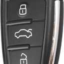 Remote Control Car Key Case Folding Flip Remote Flip Car Key Fob Case Shell, for Audi A6 A6L A2 A3 A4 A8 Q7 TT,3 Buttons