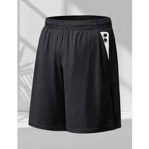 Athletic Shorts for Men with Pockets and Elastic Waistband Quick Dry Activewear (XX-Large, Black)