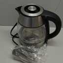 CHEFMAN Electric Kettle - 1.2L 1500W Hot Water Tea Pot with Infuser, BPA Free, Auto Shut Off, Boil-Dry Protection, Removable Lid, LED Light, Cordless Glass Electric Tea Kettle  Stainless Steel