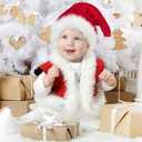 Haomaomao Christmas Hats, Santa Hat for Kids/Baby Unisex Warm Comfort Red Velvet Holiday Xmas Hat for New Year Festive Party (Infant/1pcs)