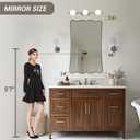 ANDY STAR 24x40 Inch Brushed Nickel Scalloped Bathroom Wall Mirror