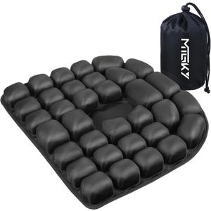 Sondor Travel Cushion,Patented Portable & Adjustable Airplane seat Cushion for Long Flights,Inflatable Cushion for Wheelchair, Travel,Driving (Jet Black)