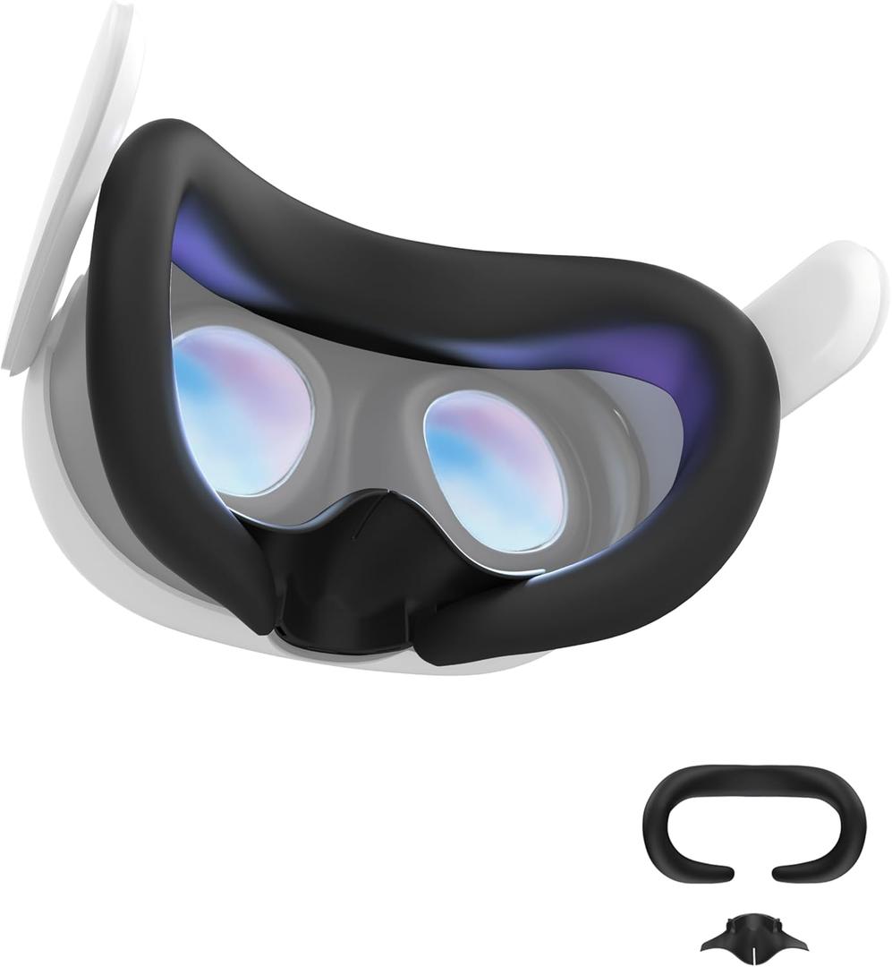 APEXINNO VR Silicone Face Pad Cover for Meta Quest 3 – Sweat Guard, Light Blocker, AntiLeakage Nose Pad, Comfortable Face Cushion, Only Face Cover (Not Compatible with Quest 3S)