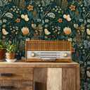 2 x Orainege Vintage Floral Peel and Stick Wallpaper Boho Floral Contact Paper 17.3in x118.1in Flower Wallpaper Peel and Stick Flower Self Adhesive Wall Paper for Bedroom Removable Decorative