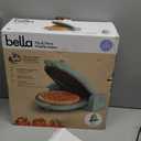 Bella Flip-n-Store Waffle Maker with EverGood Ceramic Nonstick Coating, Fits-anywhere Kitchenware, Power Indicator Light, Cool Touch Handle & Cord Wrap, 7 Wide & 1" Deep Plates, 1000 Watt, Seaglass