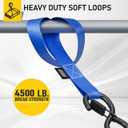 2 x Soft Loop Tie Down Straps - 1,500 Load Capacity & 4,500 Lbs Breaking Strength - 6 Pack - Loops for Securing ATV, UTV, Motorcycles, Scooters, Dirt Bikes, Lawn & Garden Equipment - by AUGO (Blue)
