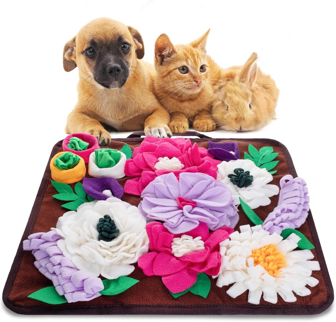 Snuffle Mat for Dogs,Dog Feeding Mat Sniff Mat Interactive Dog Puzzle Mat for Training and Stress Relief Encourages Natural Foraging Skills (Coffee)
