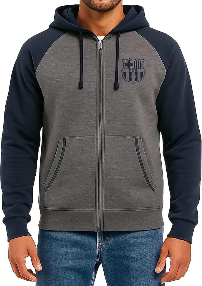 Icon Sports Officially Licensed FC Barcelona Zip Up Hoodie - Unisex Adult,XL