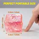 Cube Squishy Stress Cube,Squishy Slow Rising Fidget Cube Sensory for Anxiety Stress Relief High Density Ice Squeeze Ball Cubes (Pink)