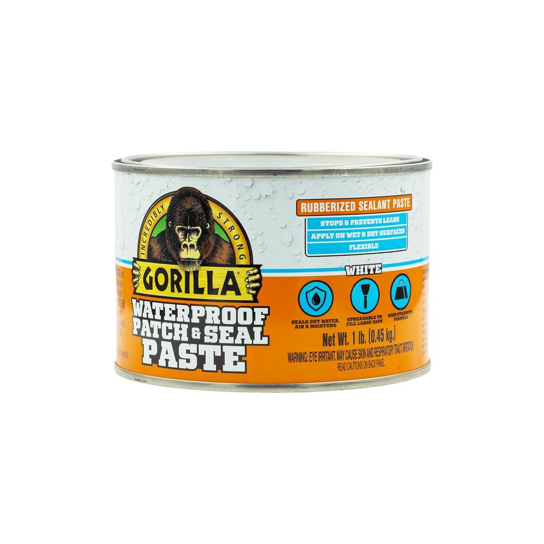 Gorilla Waterproof Patch & Seal Rubberized Sealant Paste; White; 1lb Can