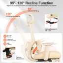Ergonomic Office Chair with Footrest, Mesh Desk Chair with Adjustable Headrest & Armrests & Dynamic Floating Wing Lumbar Support, High Back Computer Chair for Home Office, BIFMA Certified, Beige