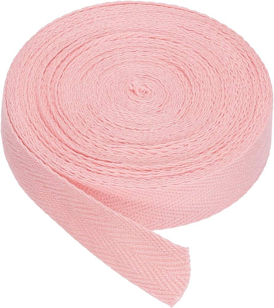 PATIKIL Cotton Twill Tape 3/8 Inch 10 Yards 100% Cotton Ribbon Bias Binding Tape Herringbone Webbing Trim for Sewing Gift Wrapping Craft DIY Pink