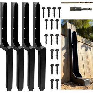 Fence Post Repair Kit, Fix Broken 4x4/6x6 Wood Post 4 Pack One-Piece Design