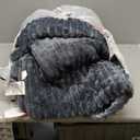 Geniospin Fleece Queen Comforter Set, Soft Fuzzy Queen Bedding Sets, 3-Pieces Grayish Blue Comforter Set for All Season, Warm Fluffy Comforter, (Queen (90"x90"))