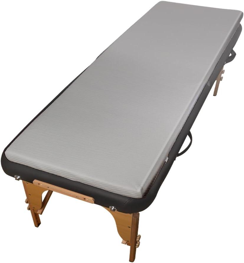 Grey 73x24x2 inch Memory Foam Massage Table Topper with Removable Cover-Elastic Bands Non-Slip-Lash Bed Cushion for Beauty and Massage