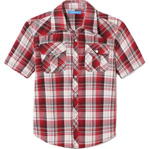Boy's Toddler Kids Casual Short Sleeve Western Pearl Snap Button Plaid Shirt 4-16 Years
