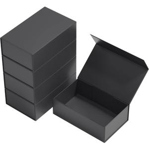 Gift Boxes Black with Magnetic Closure Lid 12" X 6" X 4" Gift Boxes for Presents,Luxury for Gift Packaging, Bridesmaid Gifts Box,Birthday Gift Box,Christmas Gift Box(5PCS)