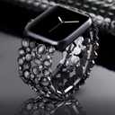 VIQIV Bling Bands Compatible with Apple Watch 38mm 40mm 41mm 42mm 44mm 45mm 49mm Iwatch Series SE 9/8/7/6/5/4/3/2 Ultra, Diamond Bracelet Metal Jewelry Wristband Strap for Women