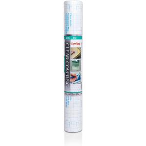 Con-Tact Brand Creative Clear Covering, Versatile and Self-Adhesive Shelf Liner, Ideal Privacy Film, Protective Clear Vinyl, 18'' x 50', Matte