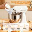Flour Funnel for Kitchen Aid Mixer - New Silicone Kitchen Funnels, Flour Funnel Attachment for Kitchen Aid Artisan Ksm150 5-Quart Tilt-Head Stand Mixer, Durable & Mess Free - White
