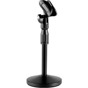 Desktop Microphone Stand Height and Angels Adjustable for Diameter Max 1.77" Desk Mic Stand Holder, Table Microphone Holder Hold Up to 3.3Lbs Suitable for Podiums, Meeting Rooms, etc (Routine)