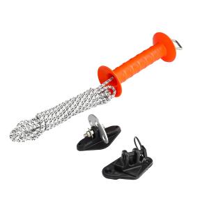 Electric Fence Bungy Gate Kit, Electrified Bungee Gate Handle with Elasticized Rope for Livestock, Insulators Temporary System, Easy Installation (Self-provided connectors)