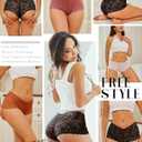 READY TO LOVE Sexy Women's Underwear Lace Shorts V Waist Breathable Cheeky Panties Boyshorts Underwear Women 5 Pack (XXL)