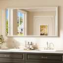 Keonjinn 55" x 30" Brushed Nickel Bathroom Mirrors for Over Sink, Aluminum