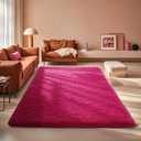 Ophanie Hot Pink Rugs for Bedroom Living Room, Fluffy Fuzzy Furry Carpet, Plush Soft Shaggy Bedside Indoor Floor 4x6 Area Rug for Kids Girls Boys Baby Teen Dorm Nursery Home Decor Aesthetic