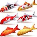 Barydat 6 Pcs 12 Inch Fish Plush Toy Pillow Soft Cushion Animal Realistic Fish Stuffed Carp Toy for Cat Pets or Kids Birthday Gifts