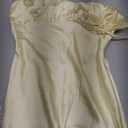 Satin Spaghetti Strap Backless Ruched Twist Cocktail Dresses for Women Silk Open Back Cut Out Midi Dress Wedding Guest (X-Small, Yellow)